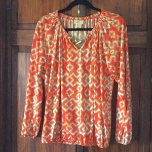 Michael Kors orange/white top